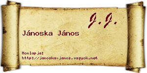 Jánoska János névjegykártya
