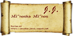 Jánoska János névjegykártya